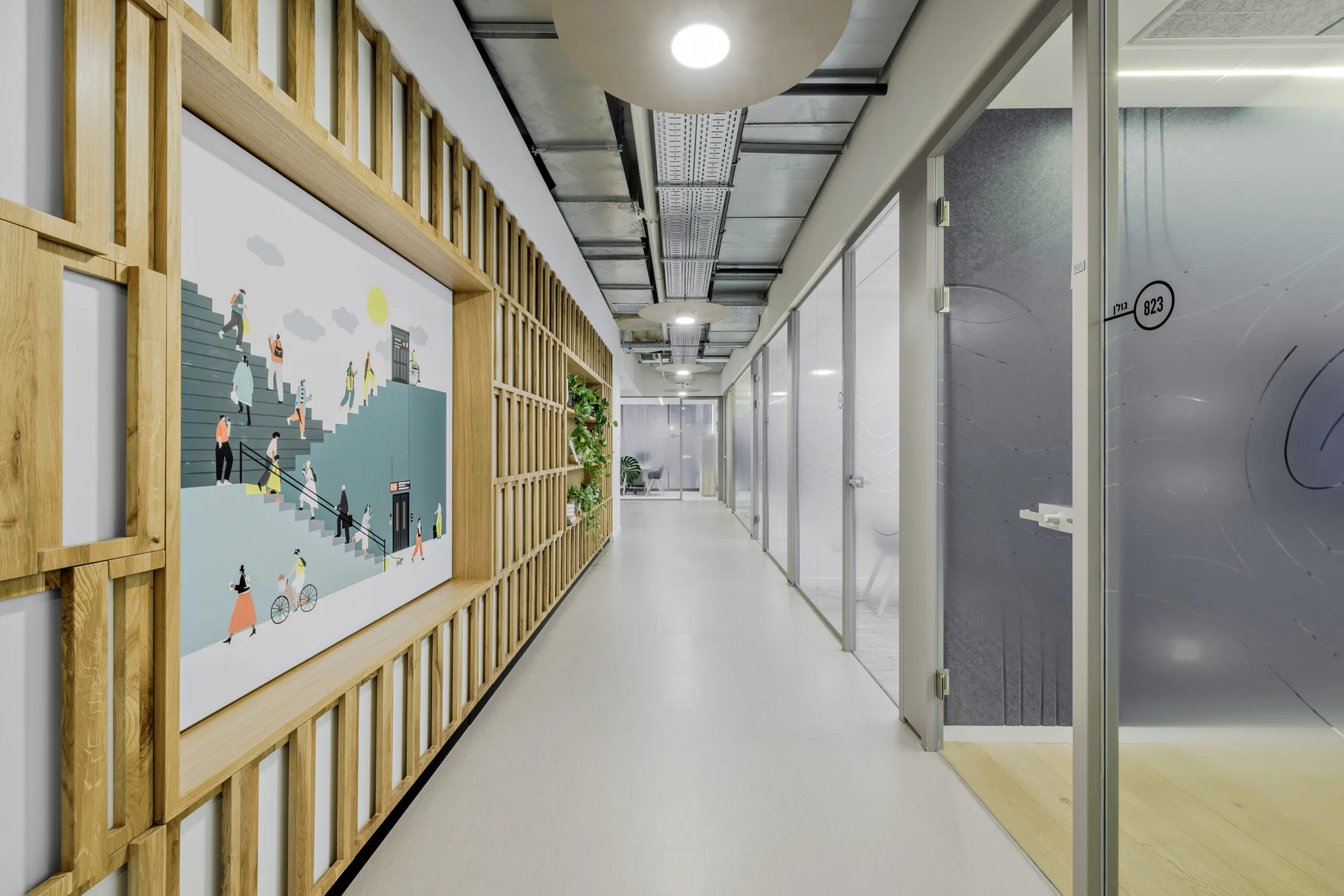 Corridor and circulation at IT company offices