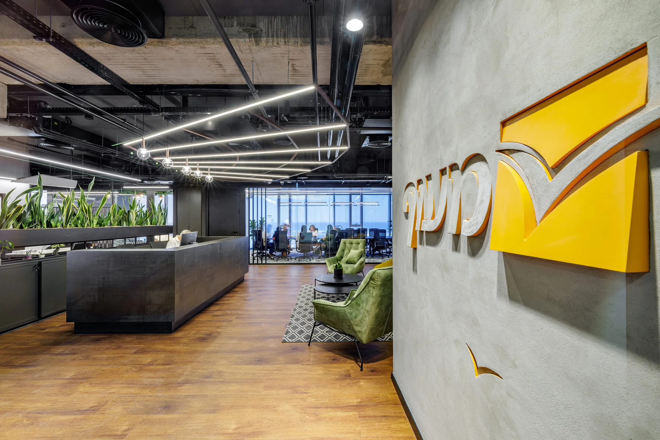 Seating and reception area at Maof offices