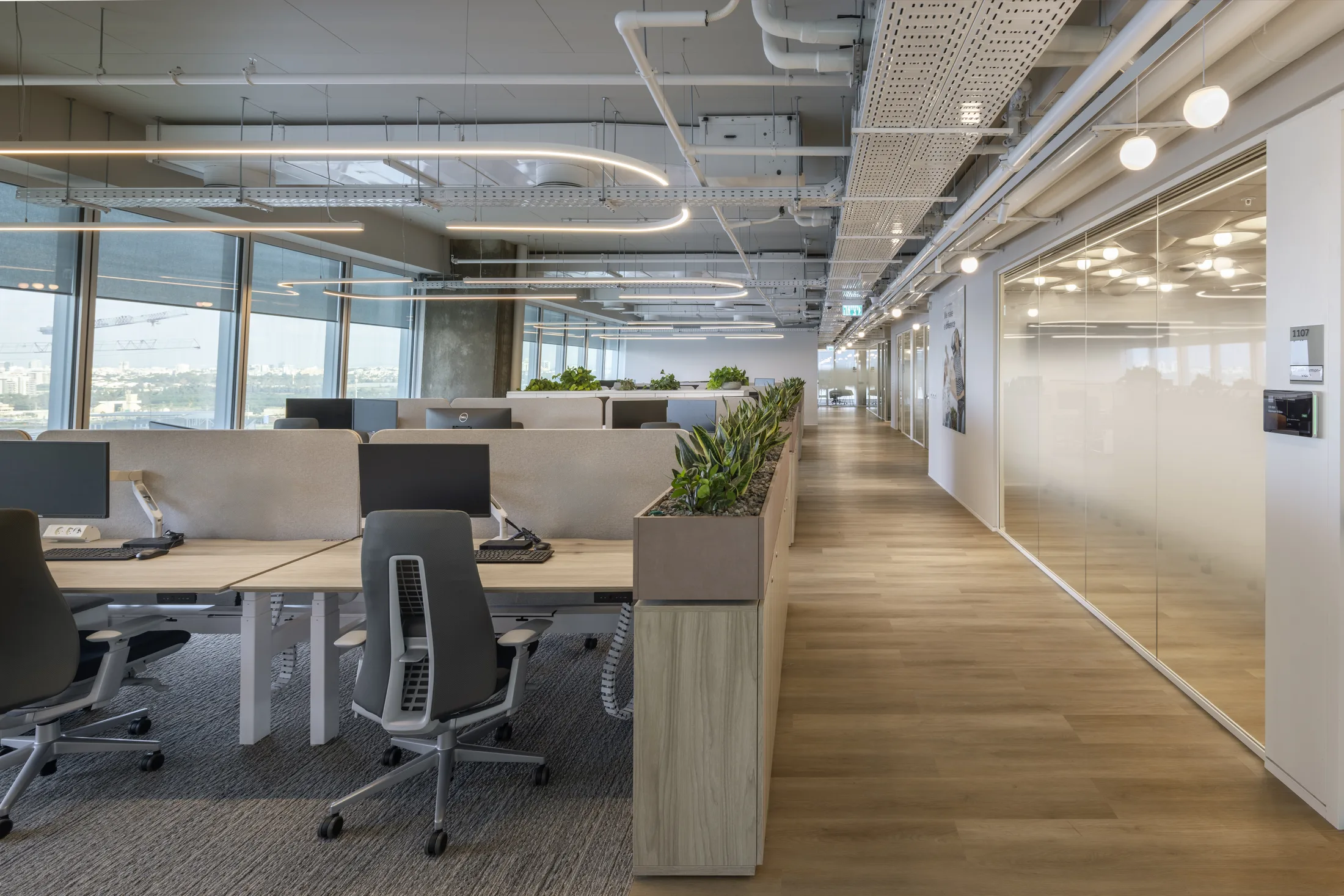 Workplace area at Medtronic Israel offices