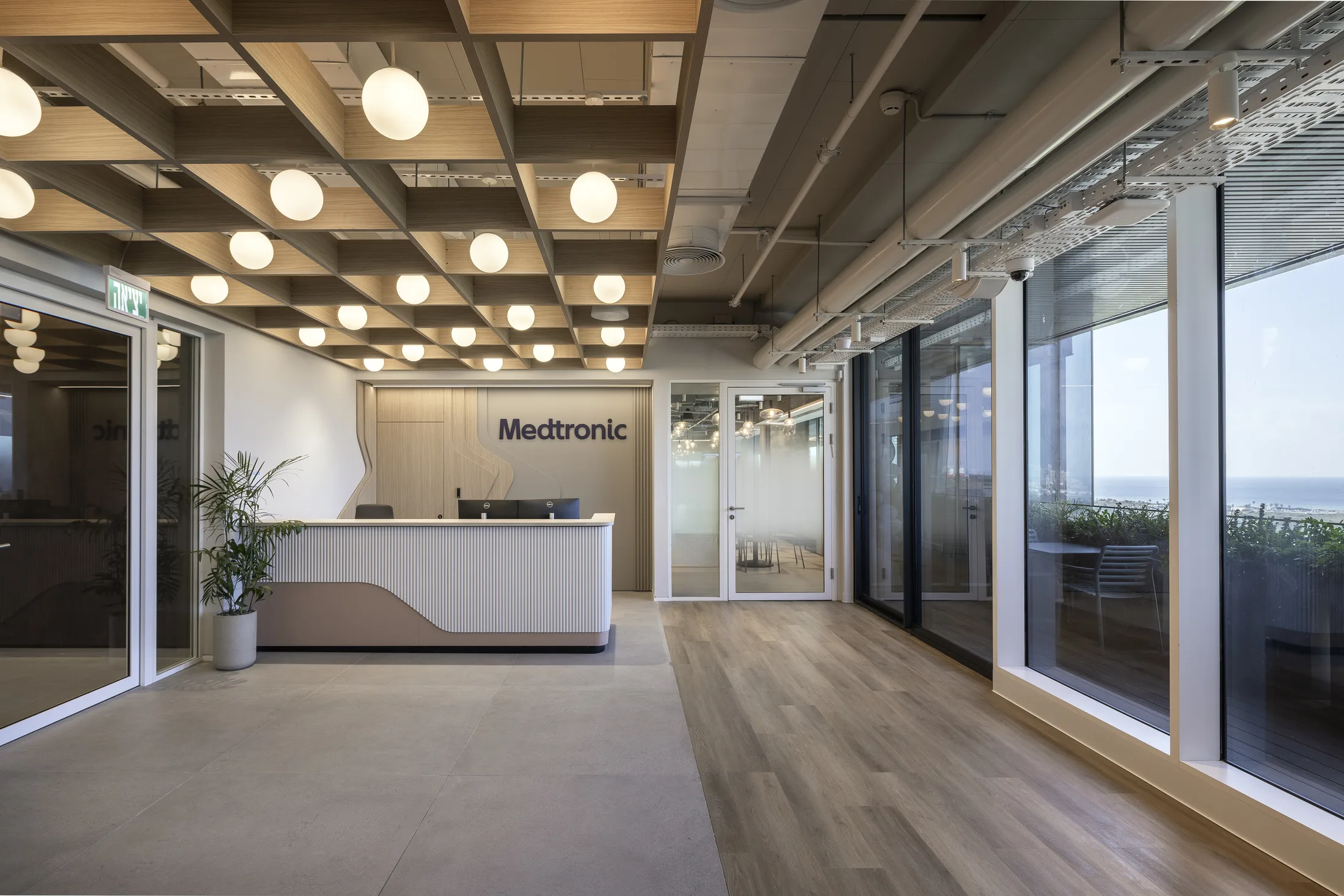 Reception and circulation area at Medtronic offices