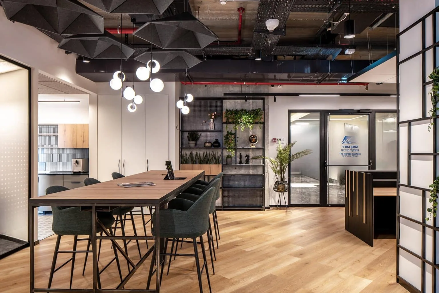 Work and gathering area at Mishpacha Magazine offices