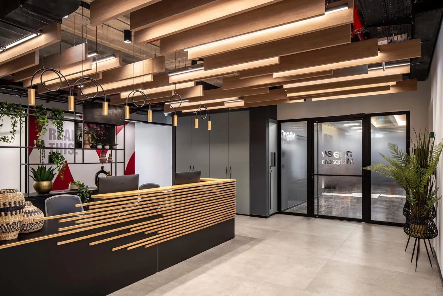 Reception area at Mishpacha Magazine offices