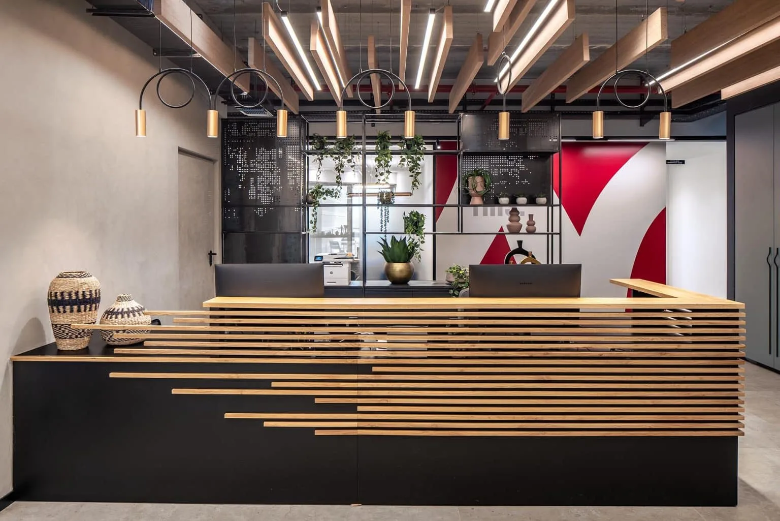 Reception desk at Mishpacha Magazine offices