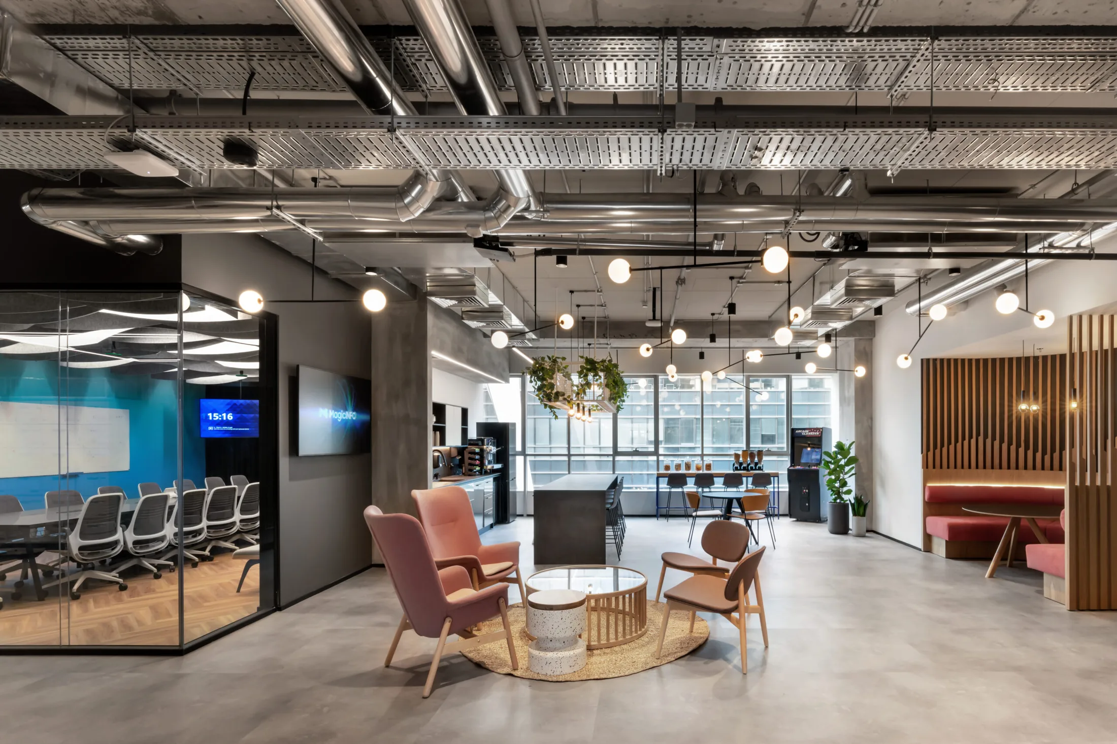 Large open workspace at NICE offices