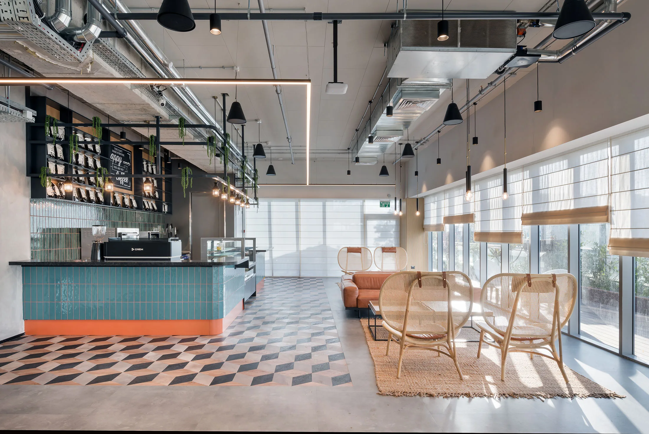Café and gathering area at NICE offices