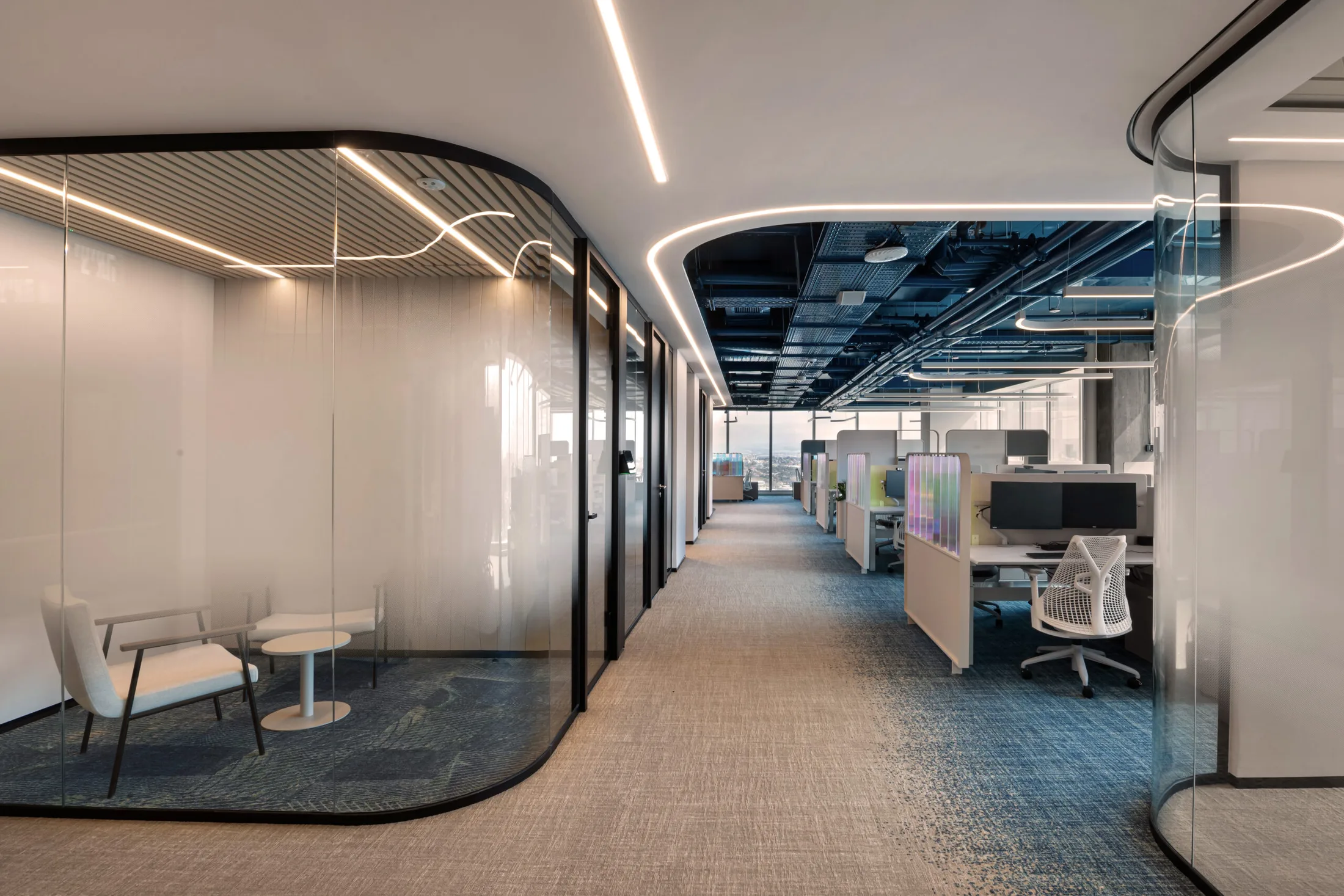 Workplace corridor at Payoneer offices