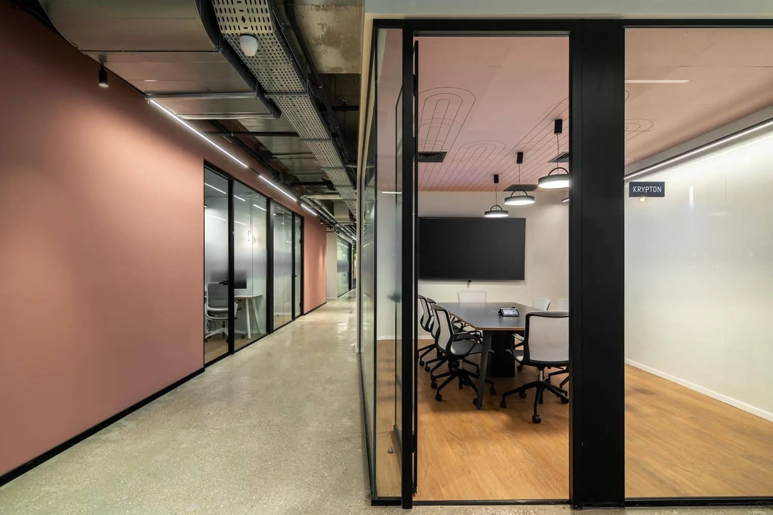 Corridor and meeting rooms at StarkWare offices