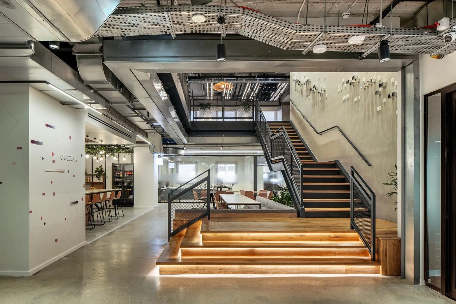 Staircase and circulation area at StarkWare offices