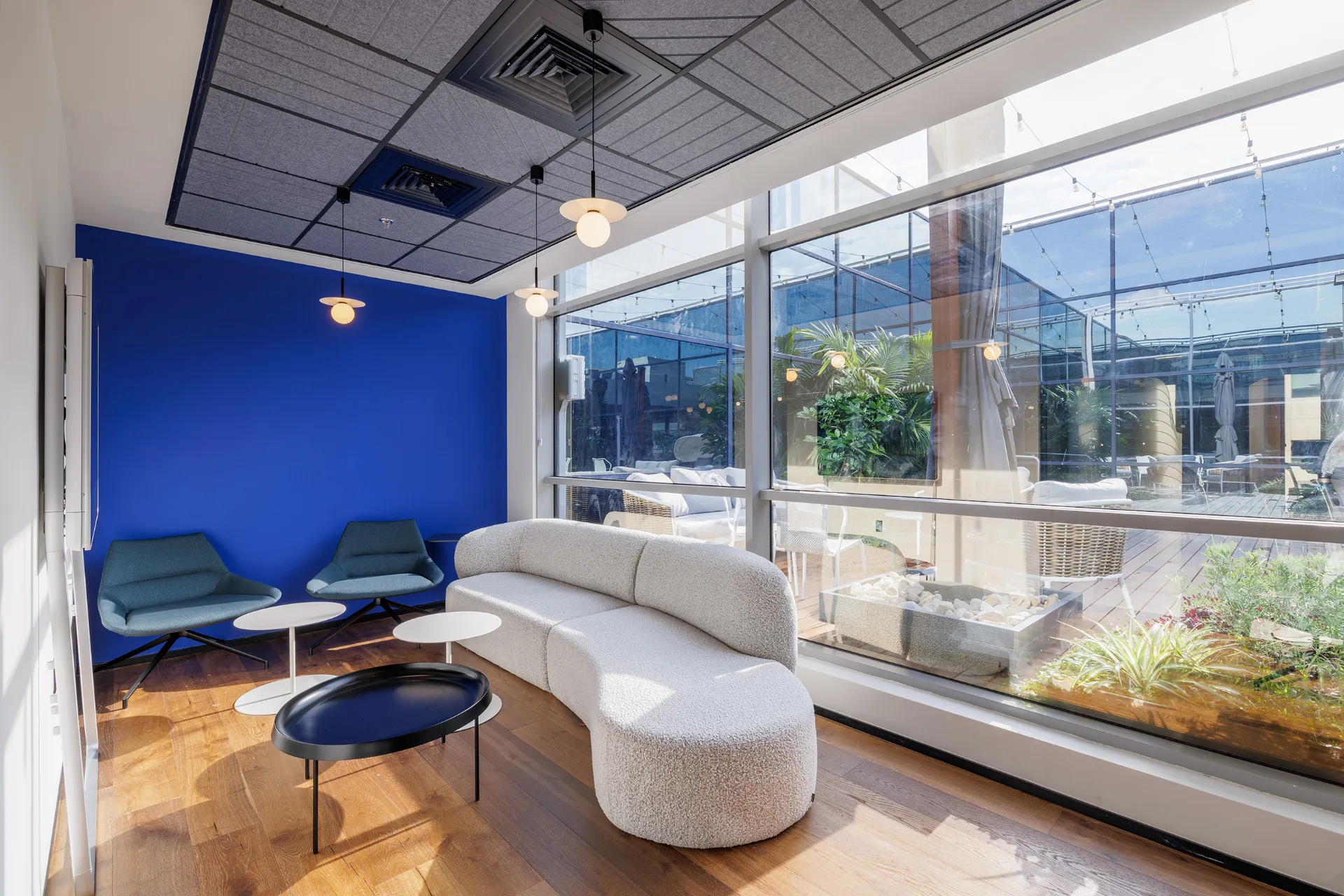 Meeting room with city views