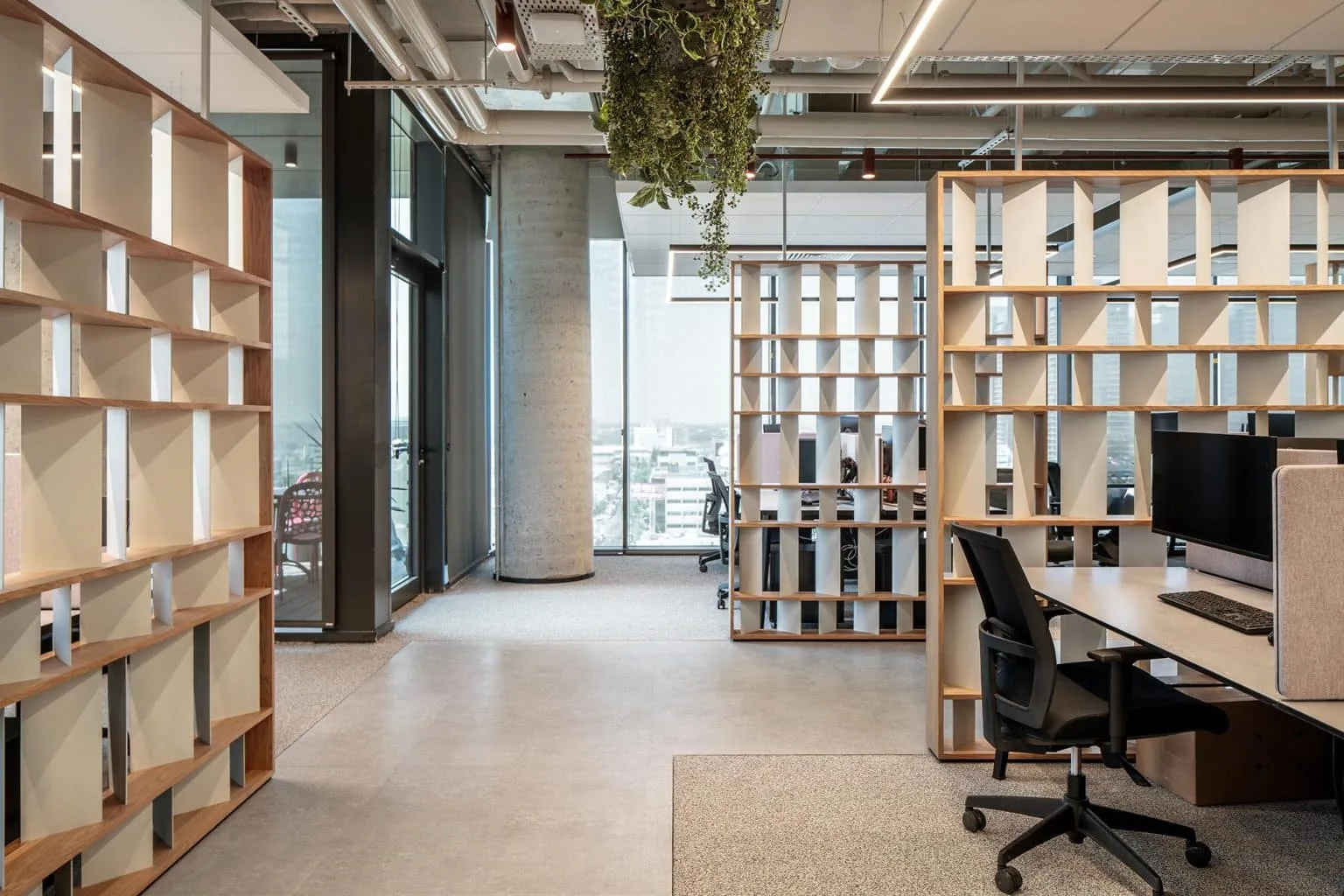 Workstations and shelving at We Ankor offices