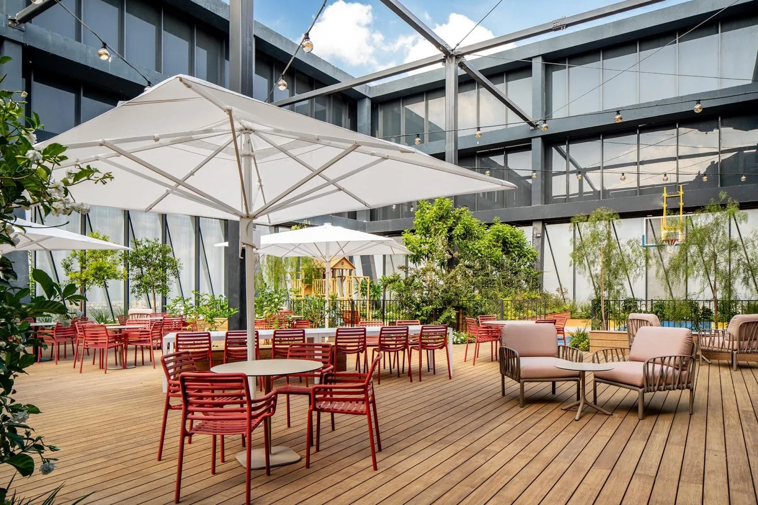Terrace and roof area at ZoomInfo offices