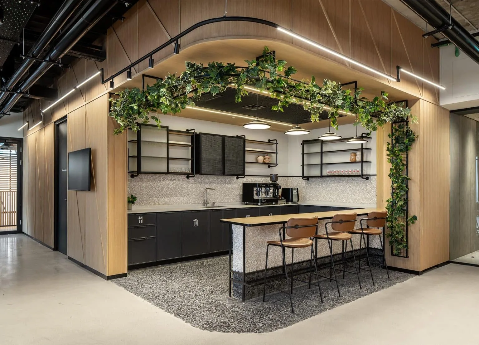 Kitchen and shared area at ZoomInfo offices