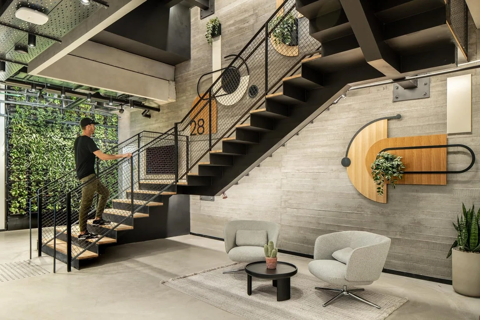 Interior staircase at ZoomInfo offices